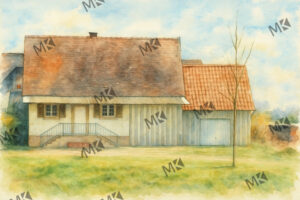 Leuteshseim Milchhiesl Aquarell KI-Kunst